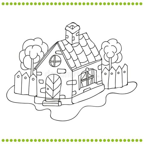 Black White Cartoon House Illustrations & Vectors .